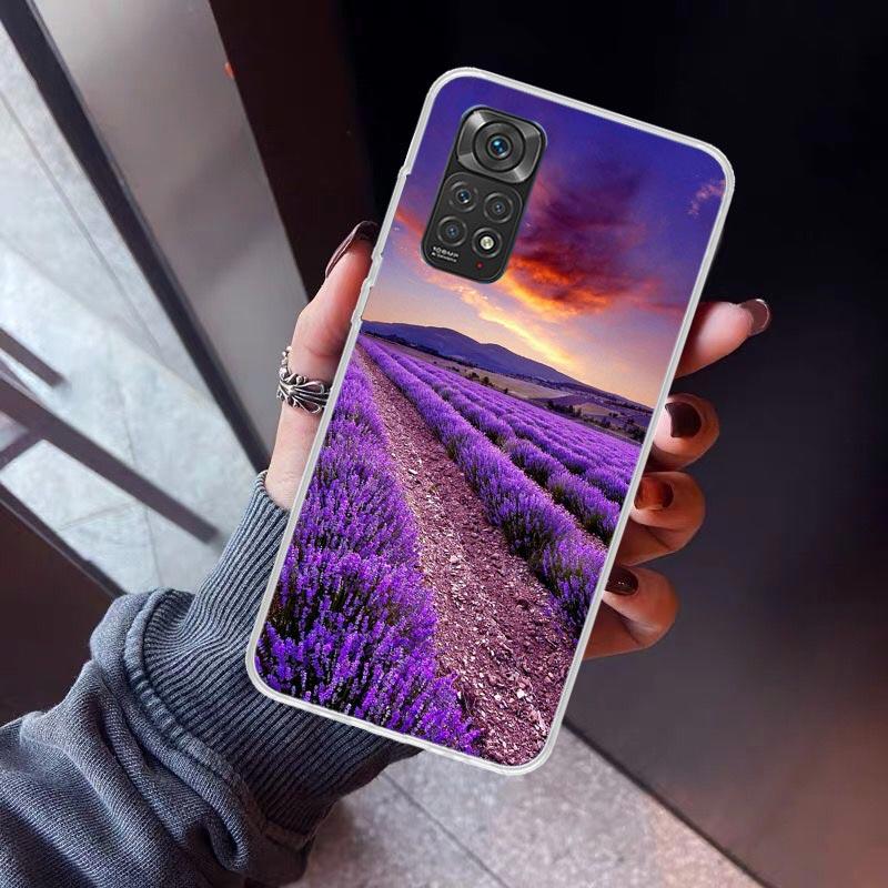 

Purple Lavender Flowers Phone Case For Xiaomi Redmi Note 10 11 12 13 14 15 Pro Plus 11S 12S 14S 11T 11E 10S Soft TPU Back Cover Redmi Note 14 4G