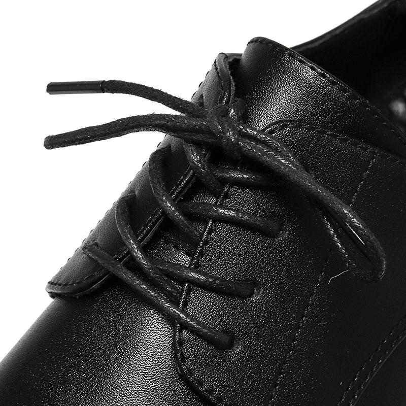 Hight Quality 2024 Spring New Leather Shoes For Men's Solid Black Hombre Daily Business Casual Dress Height Increasing Shoes