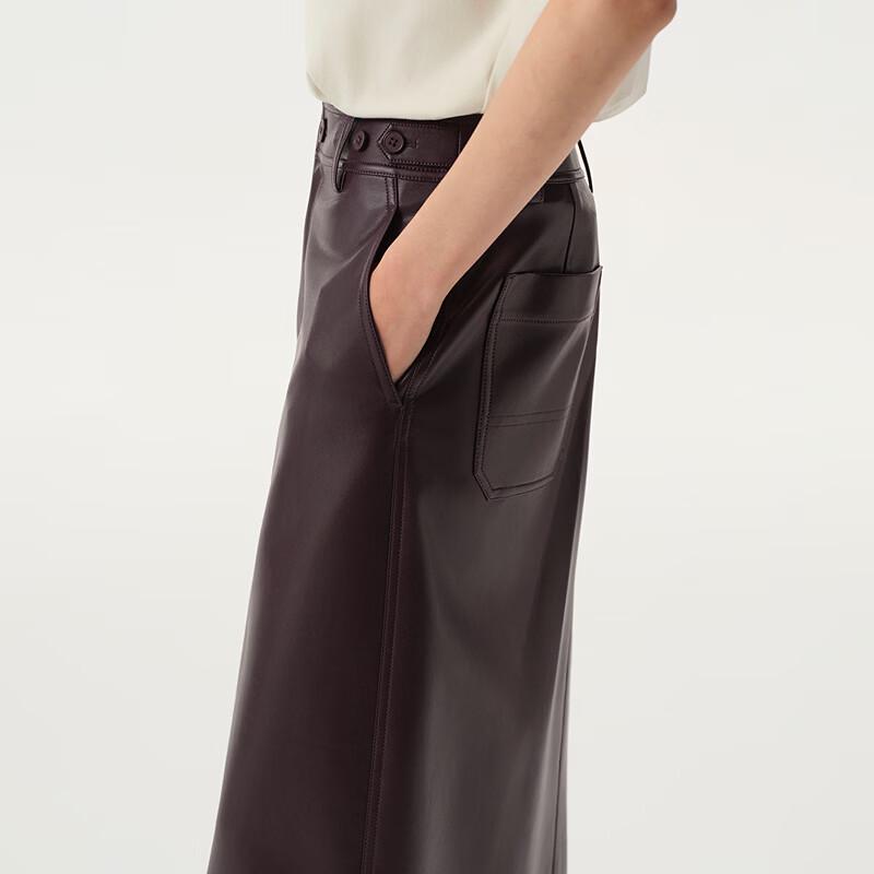 Broadcast Commuter Mid-Length PU Leather Skirt