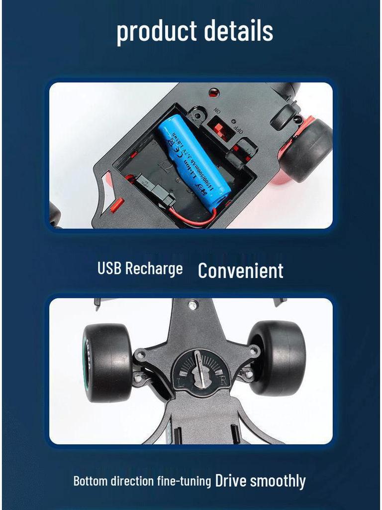 Rechargeable High-Speed F1 Remote Control Drift Car Toy with Electric Spray for Kids