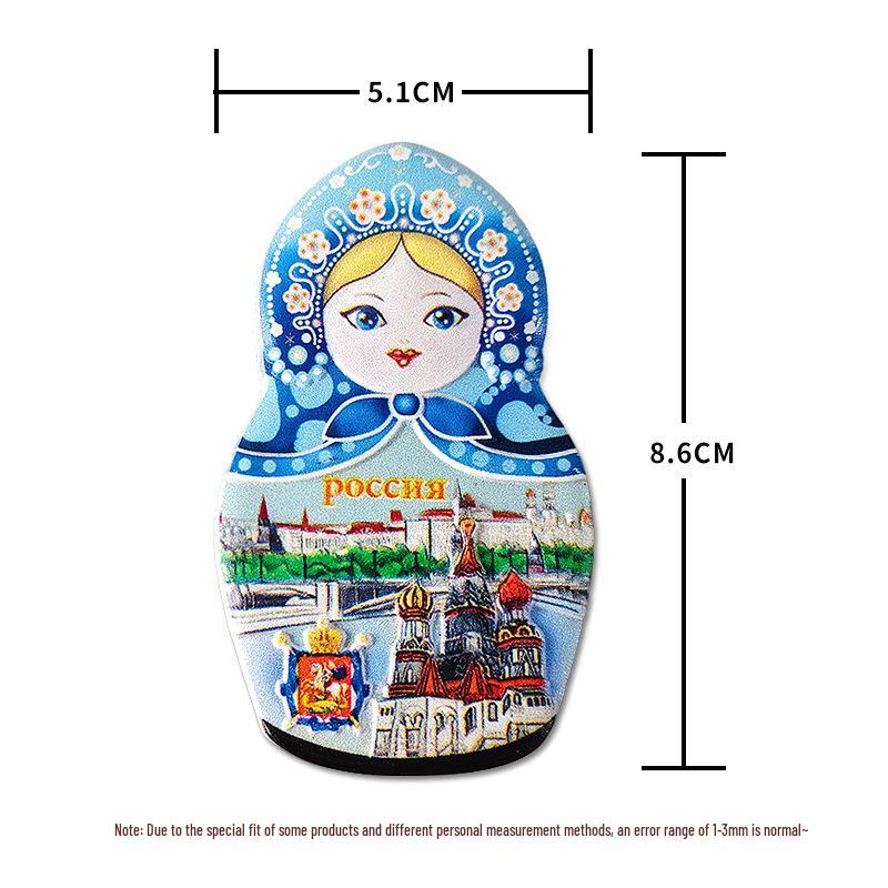Персонализированный русский сувенир-магнит на холодильник Матрешка для украшения дома