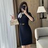 Teloran Women's Elegant Professional Midi Dress