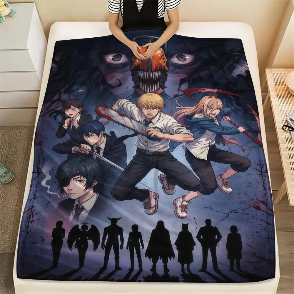 Chainsaw Man characterPrint Flannel Blanket, High quality Comfortable for All Seasons, Home Decor, Warmth and Comfort