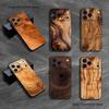 Natural Wood Phone Case For iPhone 17,16,15,14,13,12,11,Pro,XS,Max,XR,Plus,E,SE4,Mini Black Soft Cover