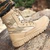 Fashion Mens High Top Combat Boots Lightweight Canvas Breathable Jungle Training Shoes Male Hiking Desert Military Tactical Boots Ankle