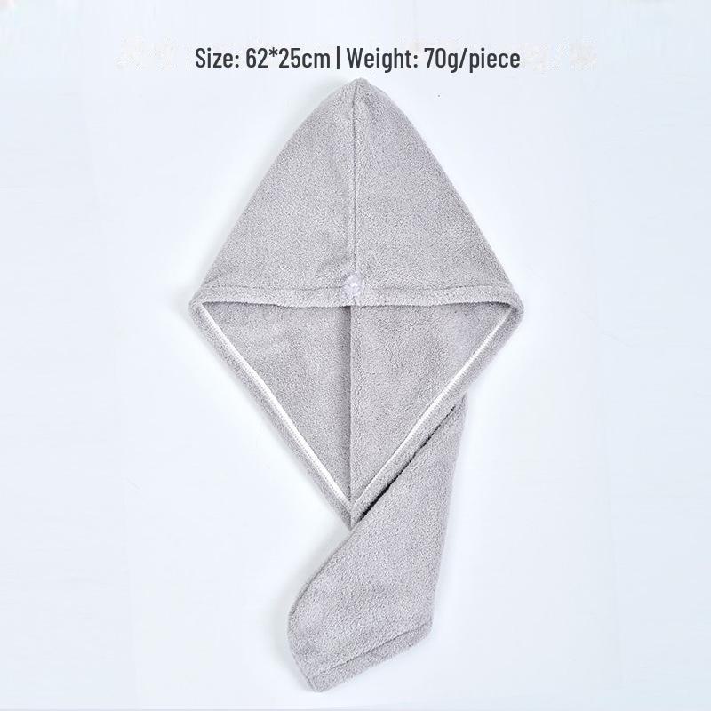 

Женская шапочка Jieliya 2024 года из плотной быстросохнущей ткани с сильным впитыванием - полотенце для душа Baotou 231153 See Image серый