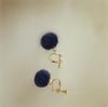 Korean Zirconia Ear Ornaments: Sweet Temperament Fur Ball Dangle Stud Earrings for Women
