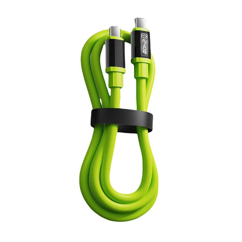 240w Fast Charging Silicone Data Cable With Visible Power Display For Apple Huawei Xiaomi Devices
