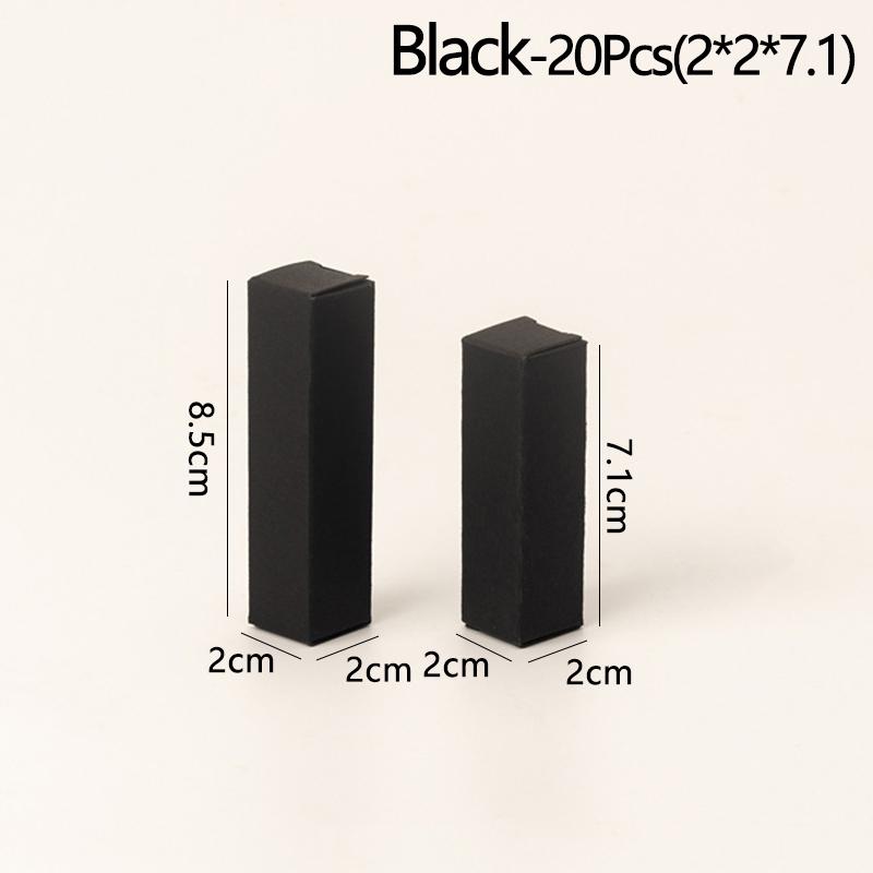 

20 шт., креативная цветная бумажная коробка, крафт-подарочная коробка, косметическая упаковка для помады, посылка «сделай сам» 2x2x7.1cm чёрный