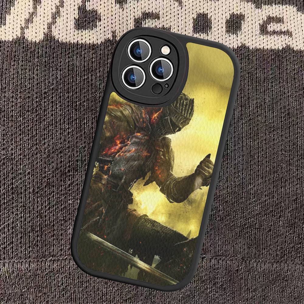 Game D-Dark S-Souls Phone Case For iPhone 16 15 14 13 12 11 Pro Max Plus Leather Shockproof Cover