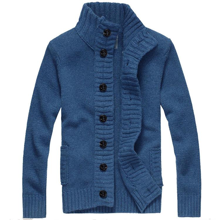 MAITA Men's Wool Cardigan Sweaters Stand Collar Sweaters