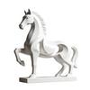 Standing Horse Statue Modern Geometric Horse Ornament Large Base Matte White Art Figurine for Home Office Living Room Decor Luck Wealth Gift