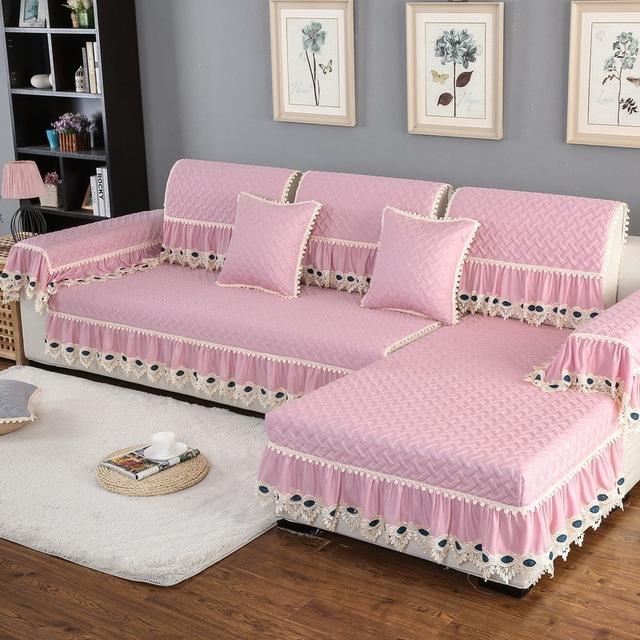 European Sofa Cover Universal Full Cover Thickened Living Room Non -Slip Cloth Art Lace Sand Towel Cushion Back Armrest Cover