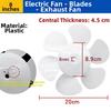 1PC 6/8/10/12inches Electric Fan Accessories D-Hole Fan Blades Exhaust Fan Accessories