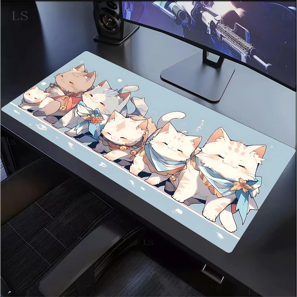 Cute Cartoon Cat Mouse Pad Large Computer Keyboard Mouse Pad Kawaii Natural Rubber AntiSlip Mat Perfect Gift Girlfriend Women