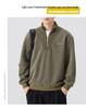Men's Autumn 2025 Trendy Half-Zip Heavyweight Hoodie - Long Sleeve, Casual Style