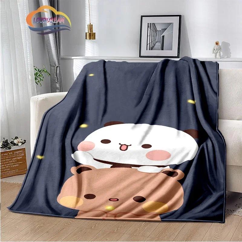 Cartoon Print Bear and Pa Blanket Cute Bubu  Dudu Series  Kids Warm Flannel Soft Comfortable Home Bed