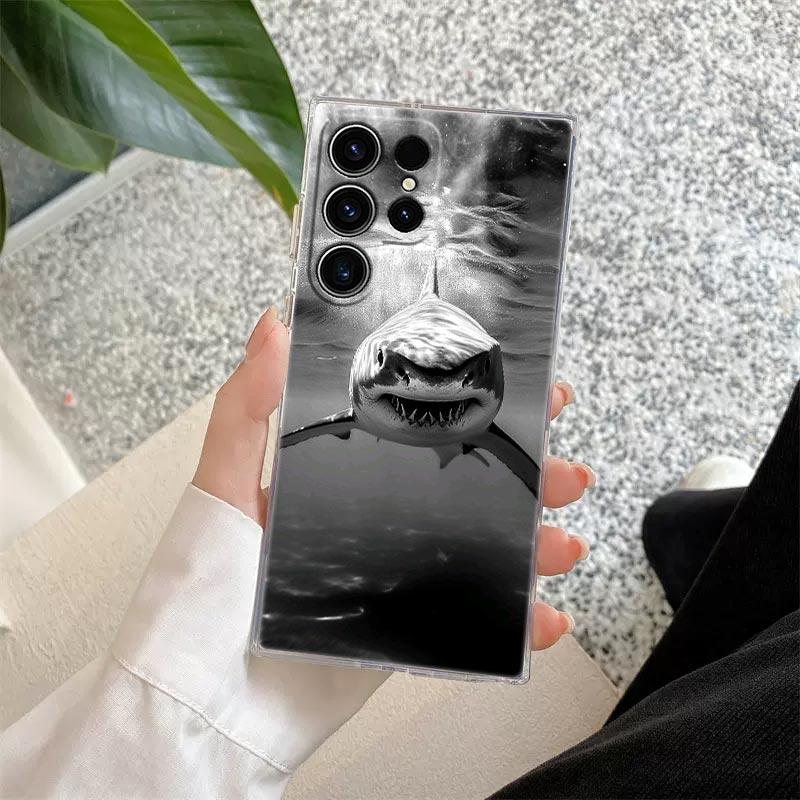 

Прозрачный чехол с китовой акулой для Samsung Galaxy S26 S25 S24 S23 Ultra S20 S21 FE S22 Plus S26 Ultra S25FE Galaxy S20