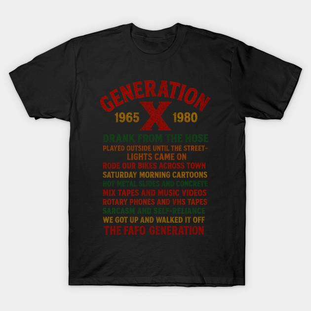 

Men Black Print T-shirt Generation X 1965- 980 No-Cut Transfer Paper Print Cotton Tshirt XL чорний