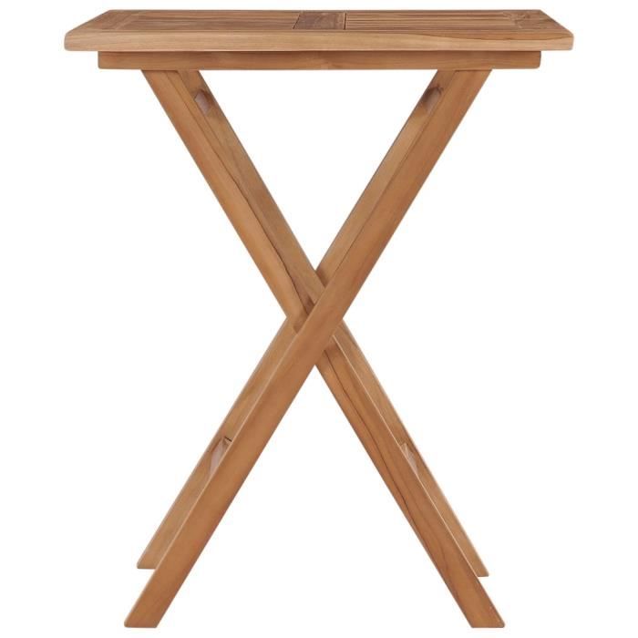 VidaXL Table pliable de jardin 60x60x75 cm Bois de teck solide