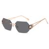 Borderless sunglasses for women's advanced sense of UV protection, sun protection, sunshade for big face and thin sunglasses, new trendy