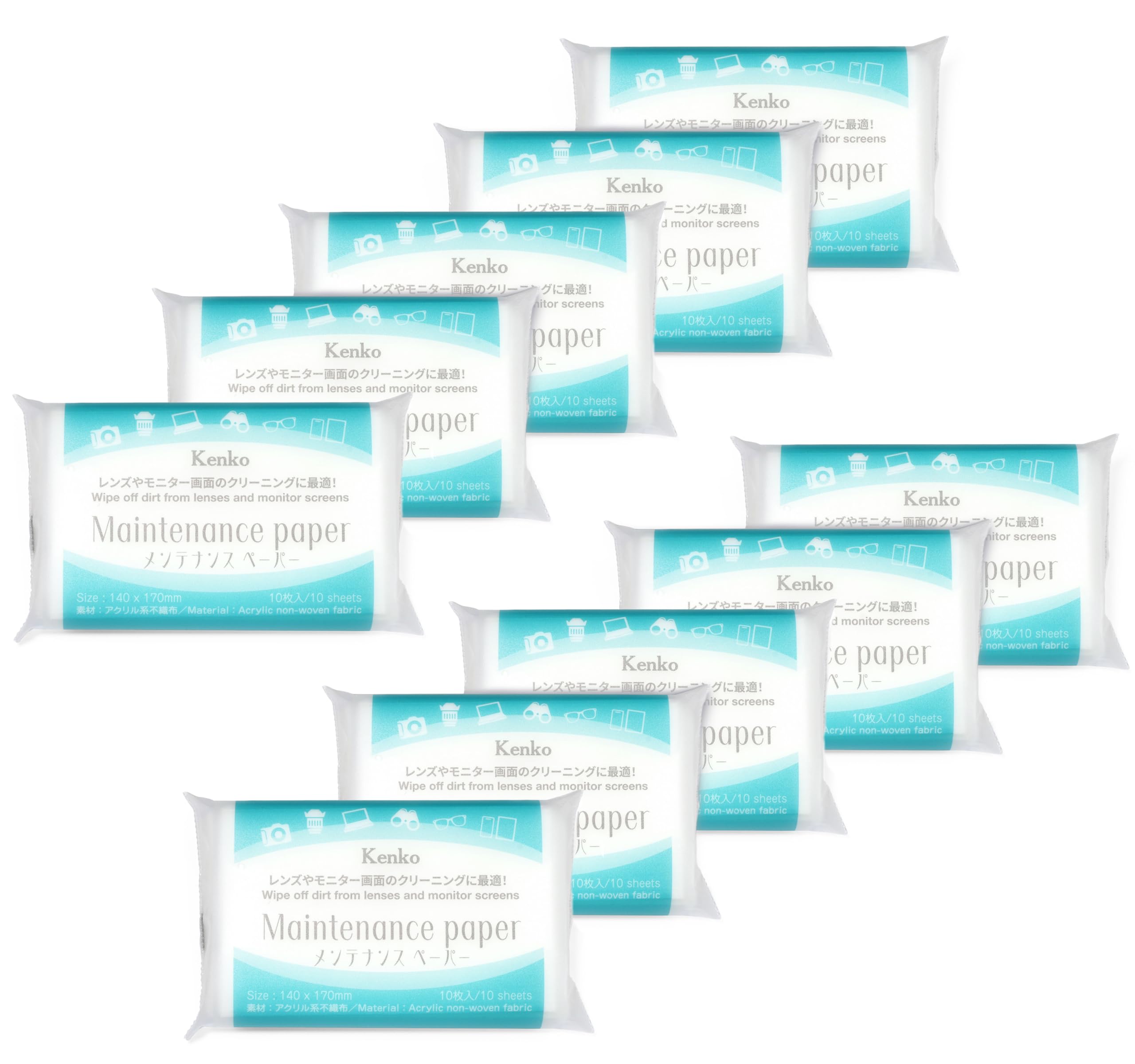 

Kenko Чистящие средства Бумага для обслуживания 10 листов х 10 упаковок Набор по выгодной цене Тип сухой салфетки Размер бумаги 140 х 170 мм 076927 Содержит микрофибру