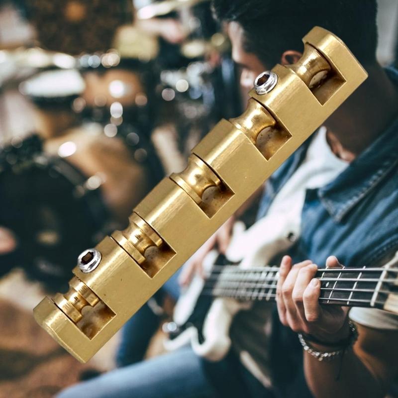 Brass Bass Guitar Nut Roller Adjustable Height for Enhanced Resonance Size Includes Base Plate and Accessory