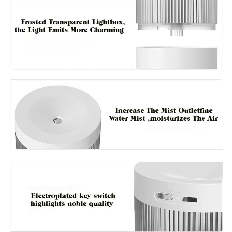 Mini 300ml Portable Air Humidifier USB Desktop Humidifier with Mute Air Atomization and Mist Maker Lights for Car Home Bedro