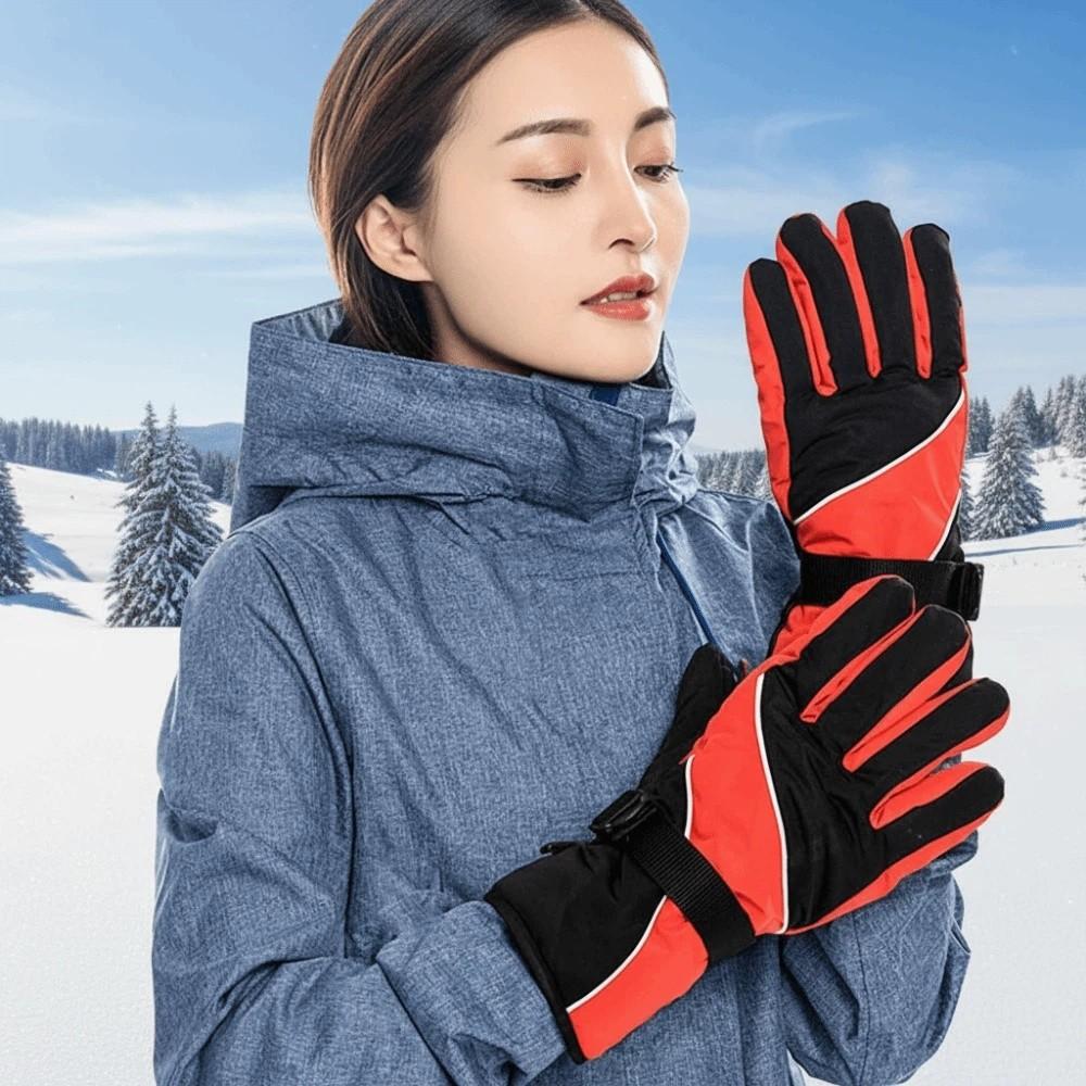 Soft Ski Anti-cold Gloves Anti-splash Water Thickened Finger Mittens  Cycling