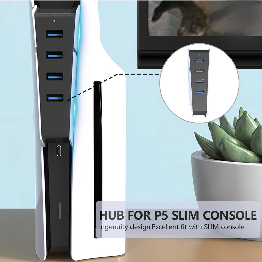 5 in 1 Splitter Charger Extender USB Hub Fit for PS5 Game Console High Speed Expansion Adapter 5 Ports USB Extender