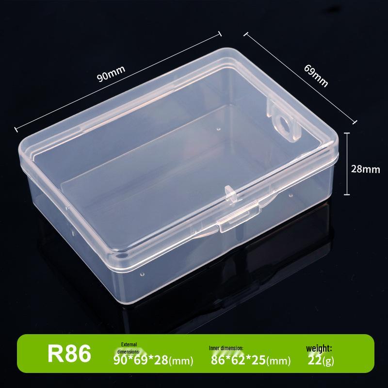 Clear PP Plastic Rectangular Storage Box with Lid for Jewelry, Ear Studs, or Fishing Accessories