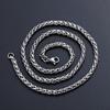 Cool Punk Gothic Silver Color Stainless Steel Necklace Braided Wheat Chain Heavy Link Metal Collar