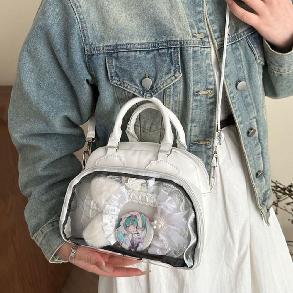 PU Japan Style High Capacity Transparent Ita Bag PU Casual Leather Handbags Square JK Bag Creative Gift