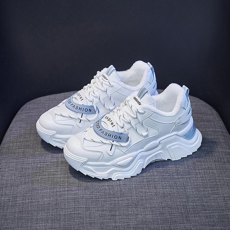 

Зимние бархатные кроссовки Plus, женская мода, повседневная теплая обувь, повседневная обувь для бега на открытом воздухе 35 белый