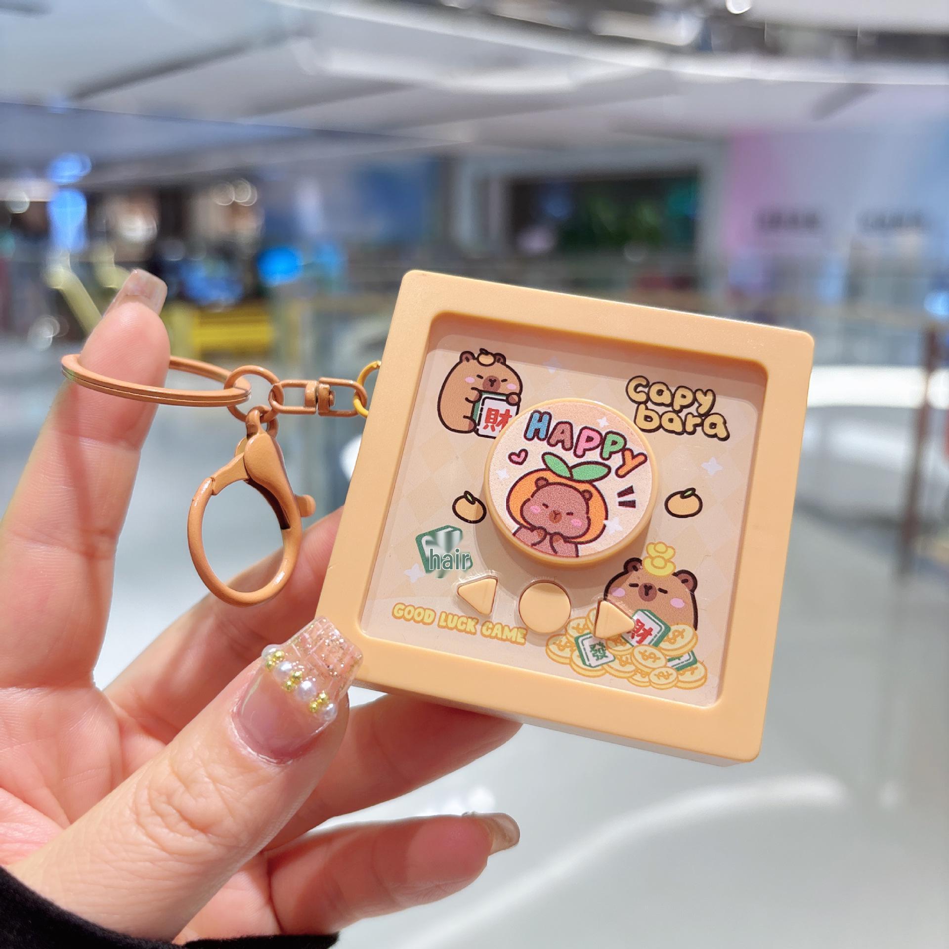 Креативный брелок-мини-проигрыватель с капибарой и альбомом в футляре от CD