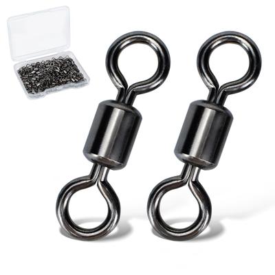 Piscorush Rolling Swivel Stainless Steel Fishing Tackle Snap Ocean Snap Pack of Set, Swivels, Swivels, 14#-12/0 (3/0, 95kg, 100)