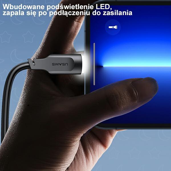 Usams Kabel Usb-C Na Lightning 20W 1,2Mpd Fast Charging Lithe Series Czarny/Black Sj566Usb01 (Us-Sj566)