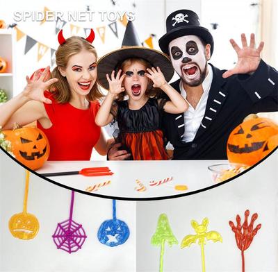 Lot de 10 mini toiles d'araignée adhésives pour fête d'anniversaire d'enfant, sac cadeau, piñata, fournitures de fête d'Halloween et de carnaval