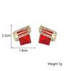 Red Green Color Crystal Rhombic Wings Geometry Earrings Jewelry