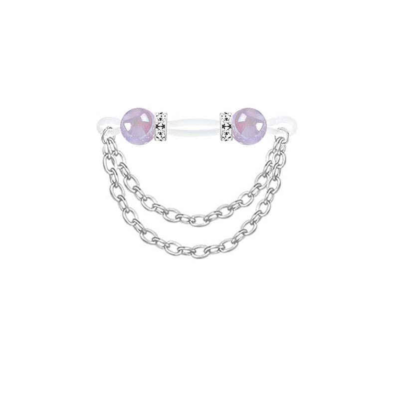 1 Pair Adjustable Fake Nipple Rings No-Pierce Acrylic Nipple Rings With Glitter Beads Perfect For Party