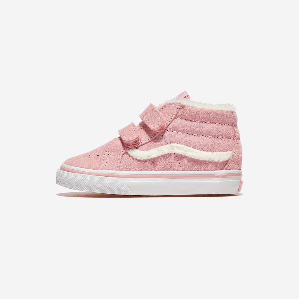 Vans Toddler Sherpa Skate Mid Reissue Velcro - Pink, VN000CQ0PNK, 1010110433, Popular Korean Shoes