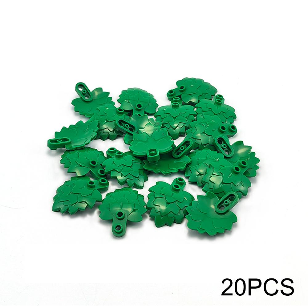 MOC Stadtgarten Baustein Baum Spielzeug DIY Montage Kiefer Kokospalme Straßenansicht Wald Pflanze Stamm Blätter Gras Zubehör