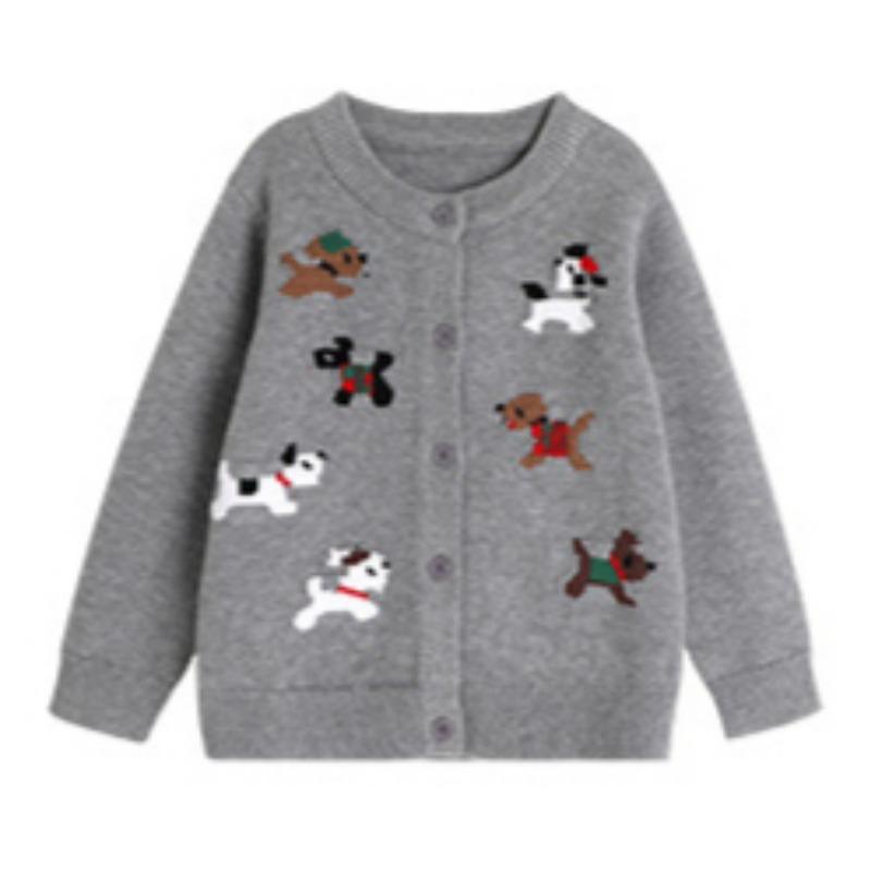 Spring New Children's Cute All-match Animal Pattern Knitted Cardigan