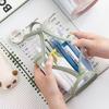 Pencil Case Large Capacity Transparent Mesh Pencil Bag Multifunctional Student Stationery Storage Organizer Cosmetic Bag for School Office Travel