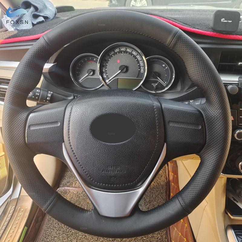 

Автомобильный плетеный чехол на руль для Toyota E Z RAV4 2013 2014 Corolla iM 2017 Auris Scion iM 2016 из перфорированной микрофибры