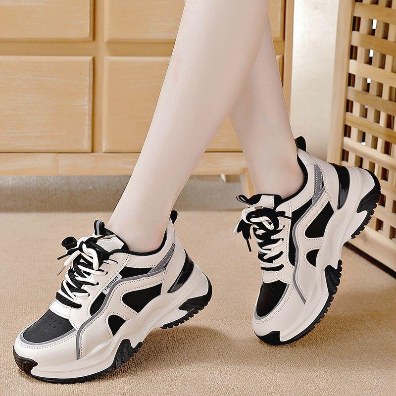 New sports and leisure shoes in spring and autumn ins trendy thick-soled and lightweight dad student soft-soled models 35