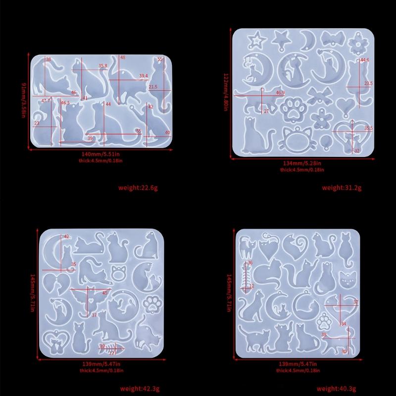 Jewelery Silicone Mould Earring Mold with Hole Animal Silicone Molds for Epoxy Resin Earring Charm