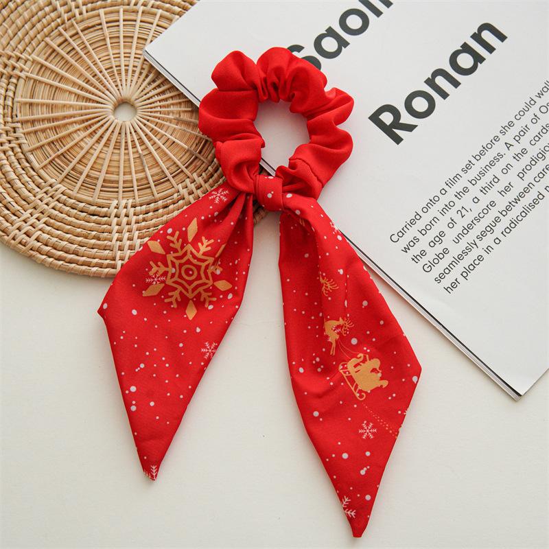 Christmas holiday new ponytail hair ring headdress European and American style large intestine hair ring Santa Claus