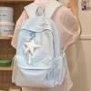 Schooltas Melk Mist Perzik Roze Gestreept Fris Rugzak Grote Capaciteit Lichtgewicht Nieuwe Middelbare School Schooltas voor Meisjes Hoge Esthetische Waarde Rugzak