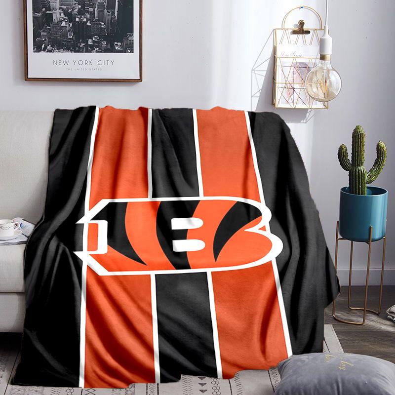 Bengals Team Logo Artwork Blanket Lightweight Flannel Bedding Blanket Perfect for Travel, Camping, Living Rooms, Offices, Sofas, Fan Christmas gift